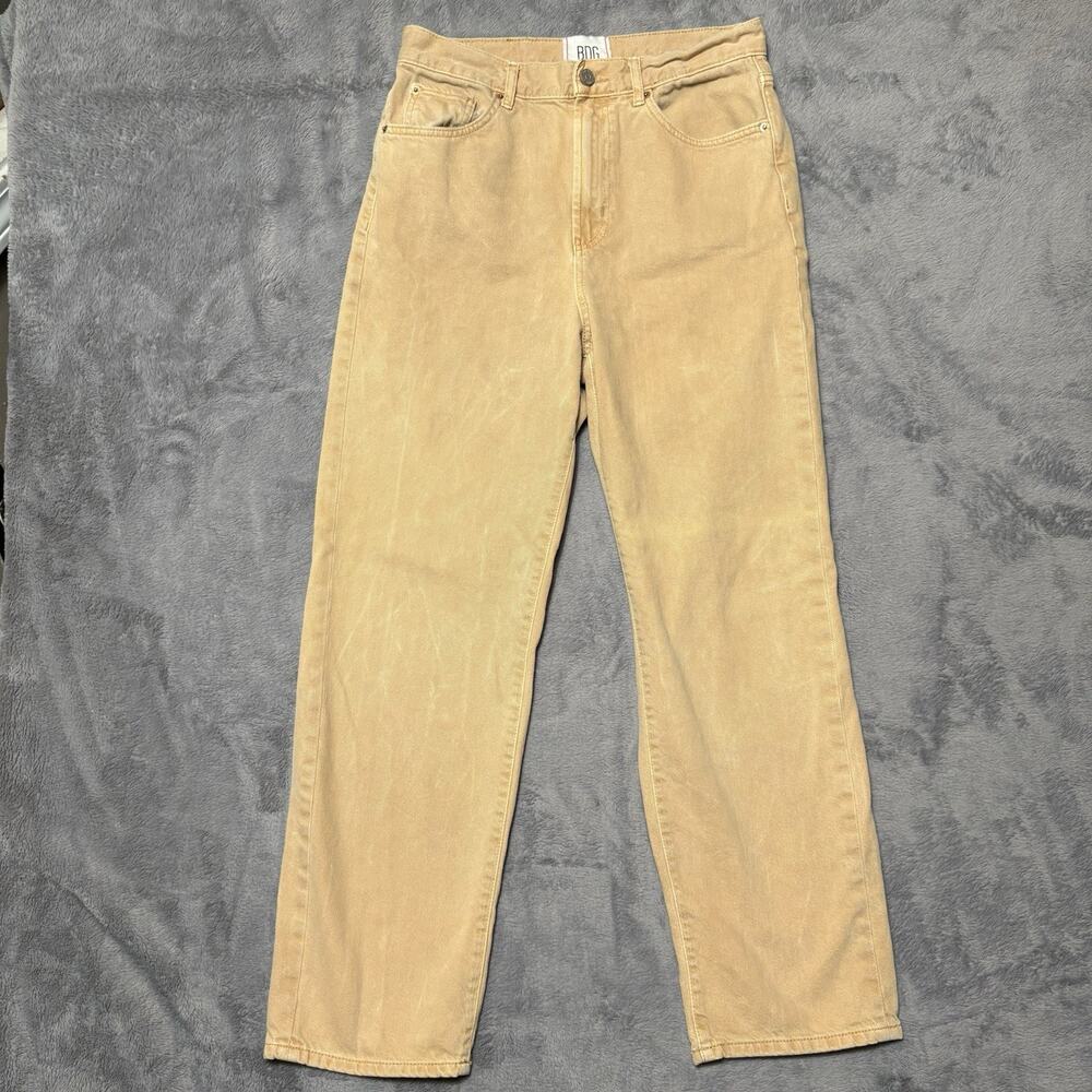 BDG Womens Cowboy Jean Size 30 Tan Straight Leg Vintage Wash Workwear Faded
